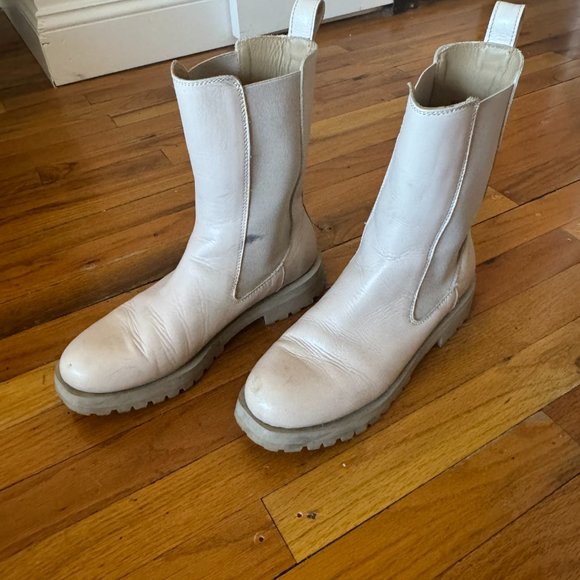& Other Stories Shoes - & Other Stories Chunky Cream Chelsea Boots